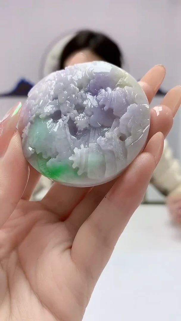 【闪购商品】定制翡翠未镶嵌4829DD-毛货挂件山水9