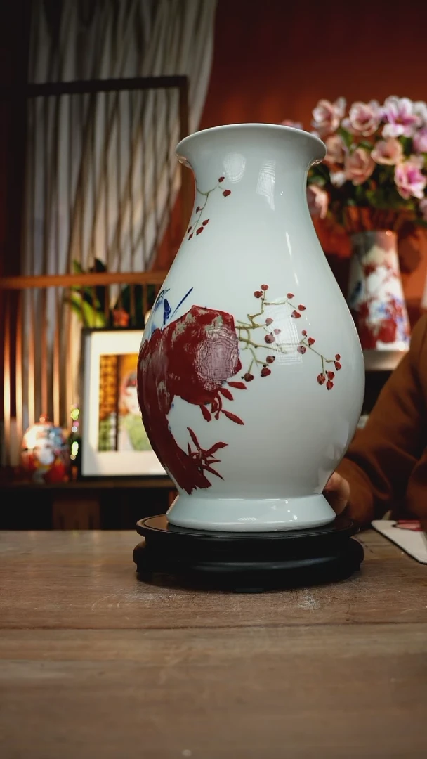 当代景德镇设计师釉下手绘陶瓷花瓶