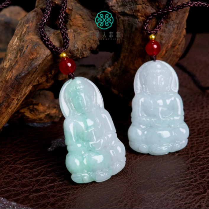 石惑珠宝*翡翠观音吊坠%多样性发一