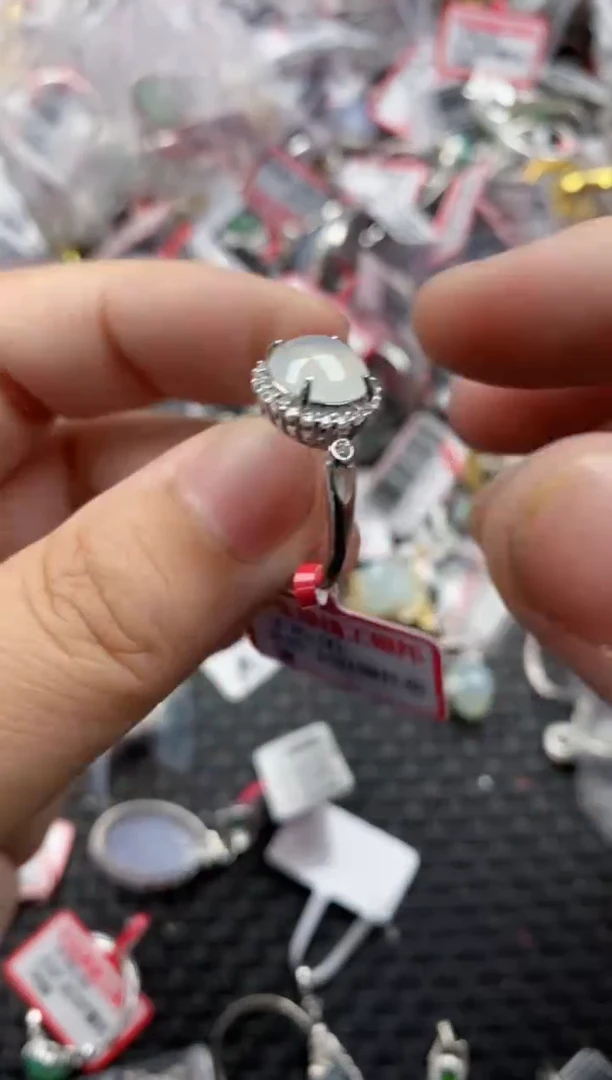 银S925镶嵌戒指翡翠111   6