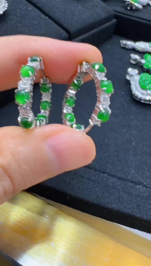 翡翠银S925镶嵌耳饰多样性团购发一件