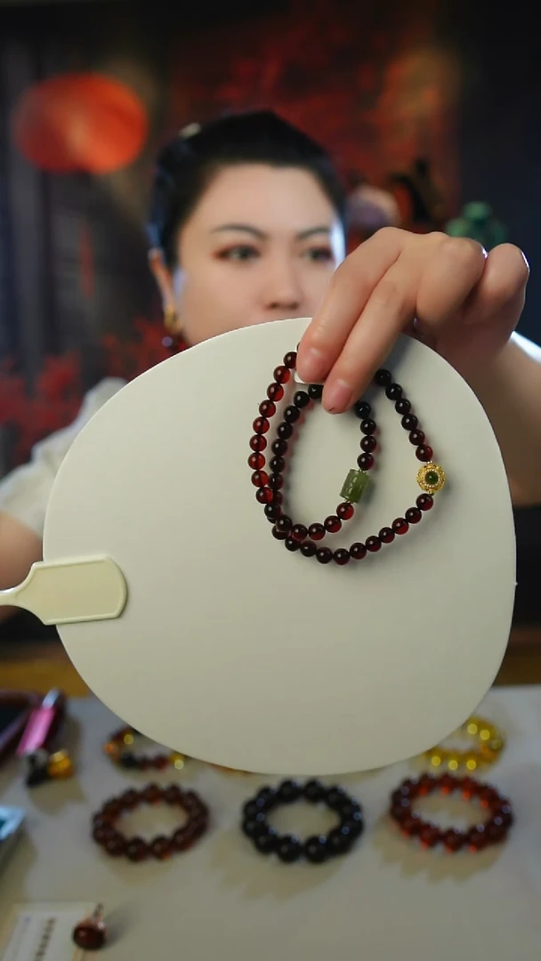 【闪购商品】琥珀手链未镶嵌血珀双圈7+