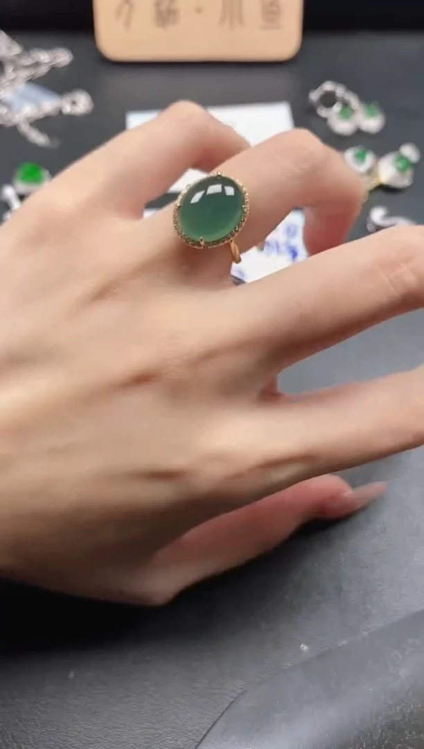 银S925镶嵌戒指翡翠51511