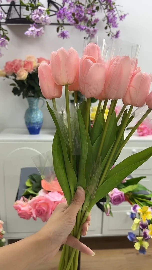10枝粉色手感保湿郁金香