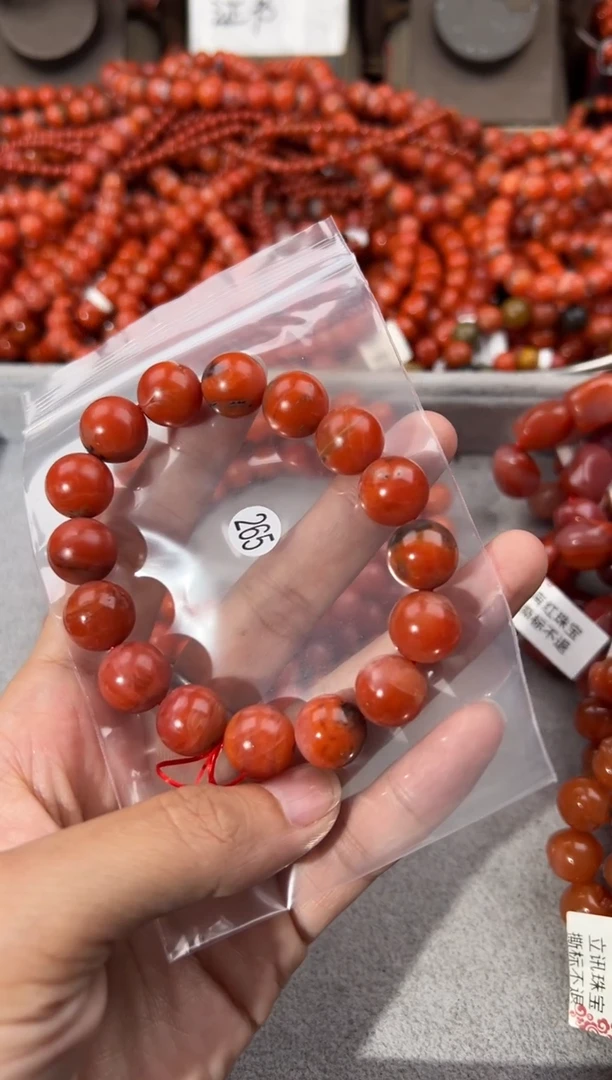 南红玛瑙手串未镶嵌12+