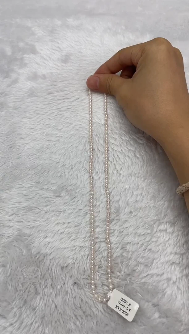 项链银S925镶嵌海水珍珠AK3.5-4mm