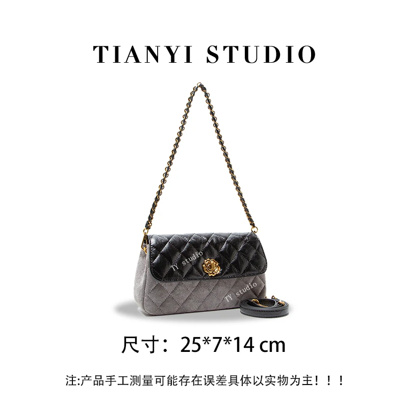 【TY】QYX-9997-高级灰 轻奢小众设计感时尚斜挎韩版女包包