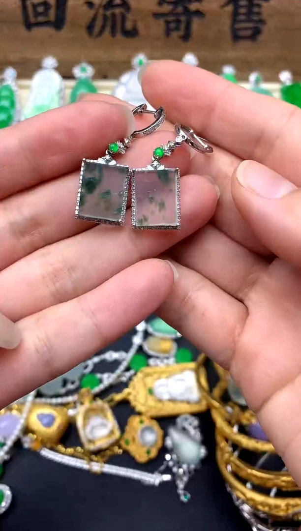 【闪购商品】翡翠耳饰18K金镶嵌400-中国好珍宝