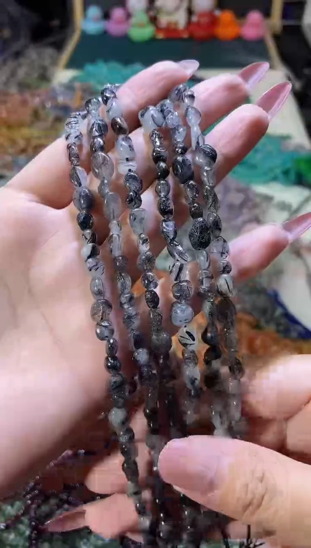 水晶珠宝半成品未镶嵌随形黑发晶