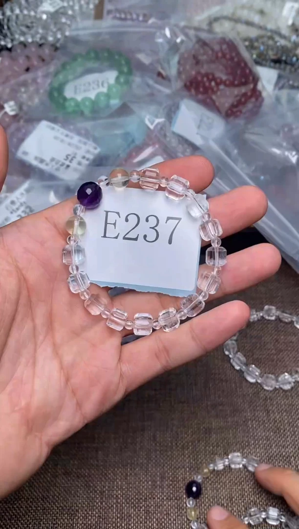 水晶手链未镶嵌白水晶放糖8MM