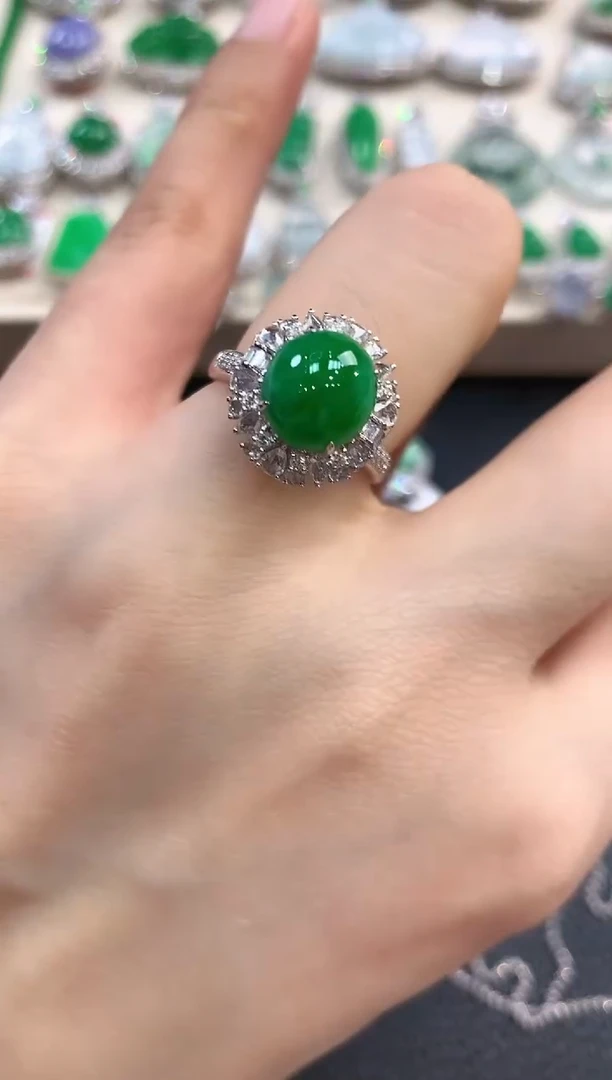 【闪购商品】翡翠戒指18K金镶嵌b171