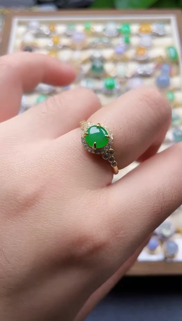 银S925镶嵌戒指翡翠30