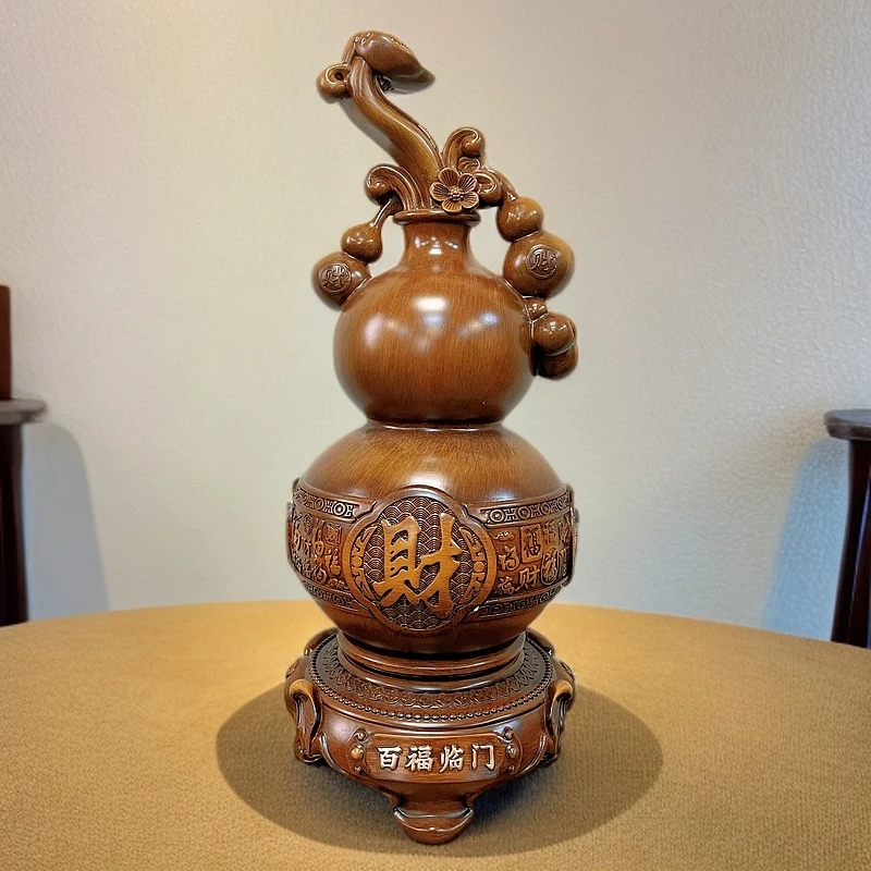 L 中式百福临门葫芦摆件家居客厅玄关装饰品乔迁礼品（18*18*43cm）