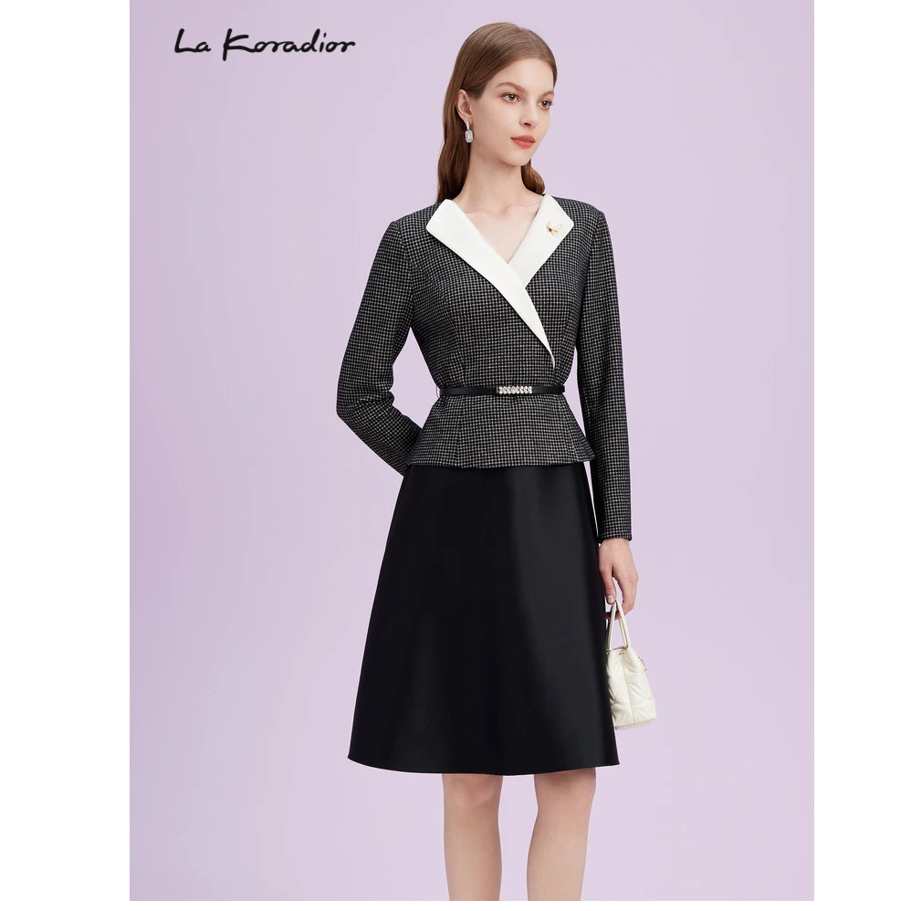 【婷婷专属】【羊毛】La Koradior拉珂蒂法式气质连衣裙西装长裙