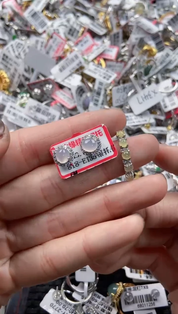 银S925镶嵌戒指翡翠6666----9