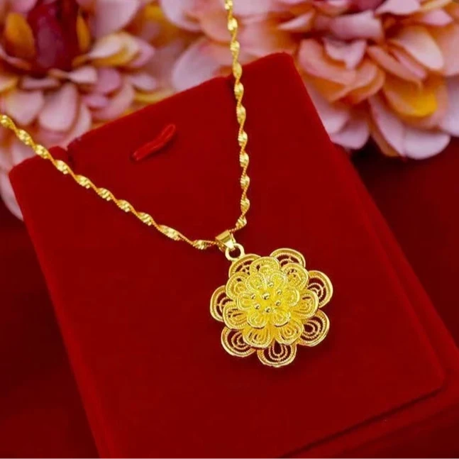 合金项链 【太阳花项链】气质气质百搭时尚女士精美坠饰妈妈女款