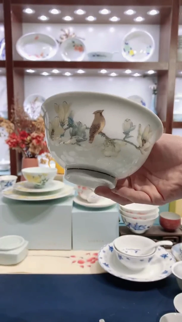 【闪购商品】高温白瓷喜上眉梢描金6英寸面碗