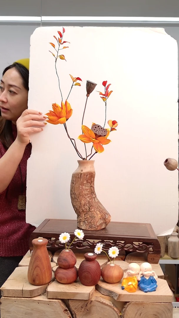 木实木花瓶一物一拍