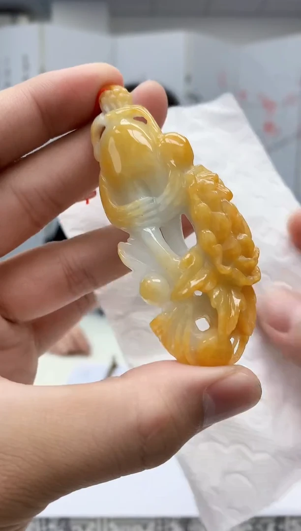 【闪购商品】定制翡翠未镶嵌4852bb-毛货挂件27