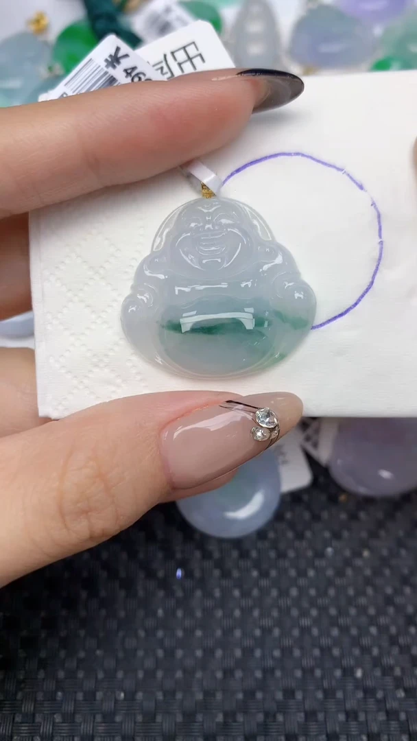 颈饰18K金镶嵌翡翠天然缅甸翡翠a货百元以上9元证书费自理