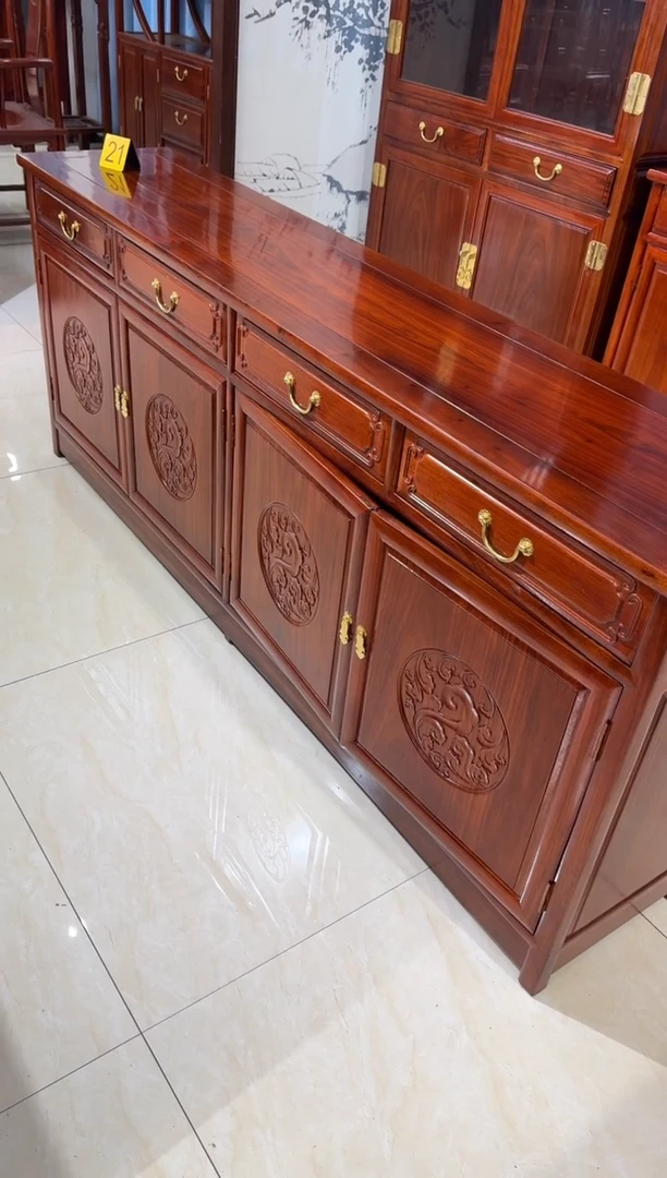 花梨木类家具田*林刺猬餐边柜198*40*80四门四抽