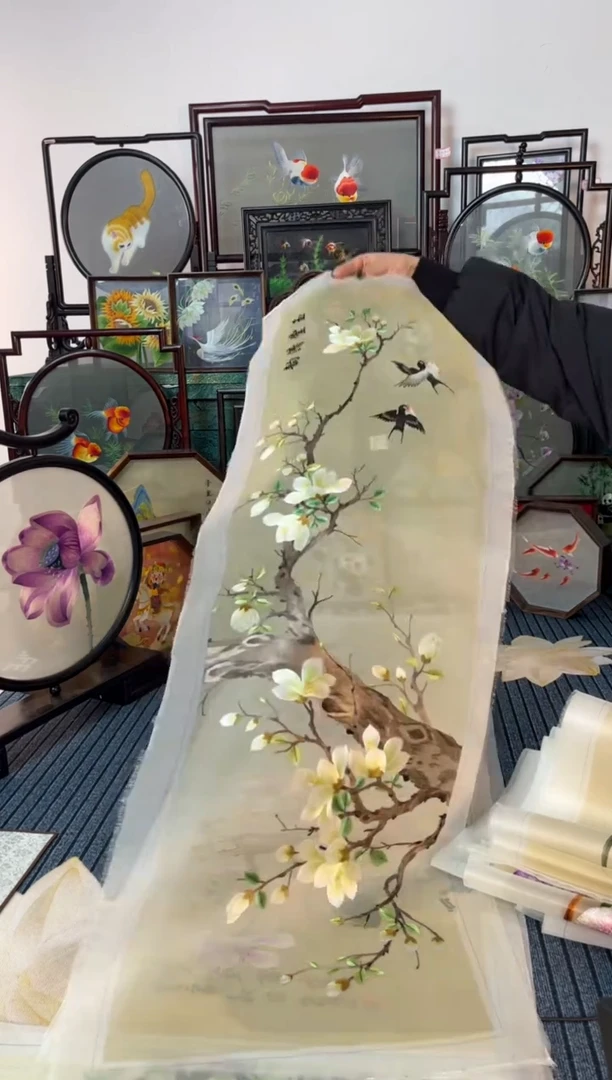 织绣苏绣纯手工摆件