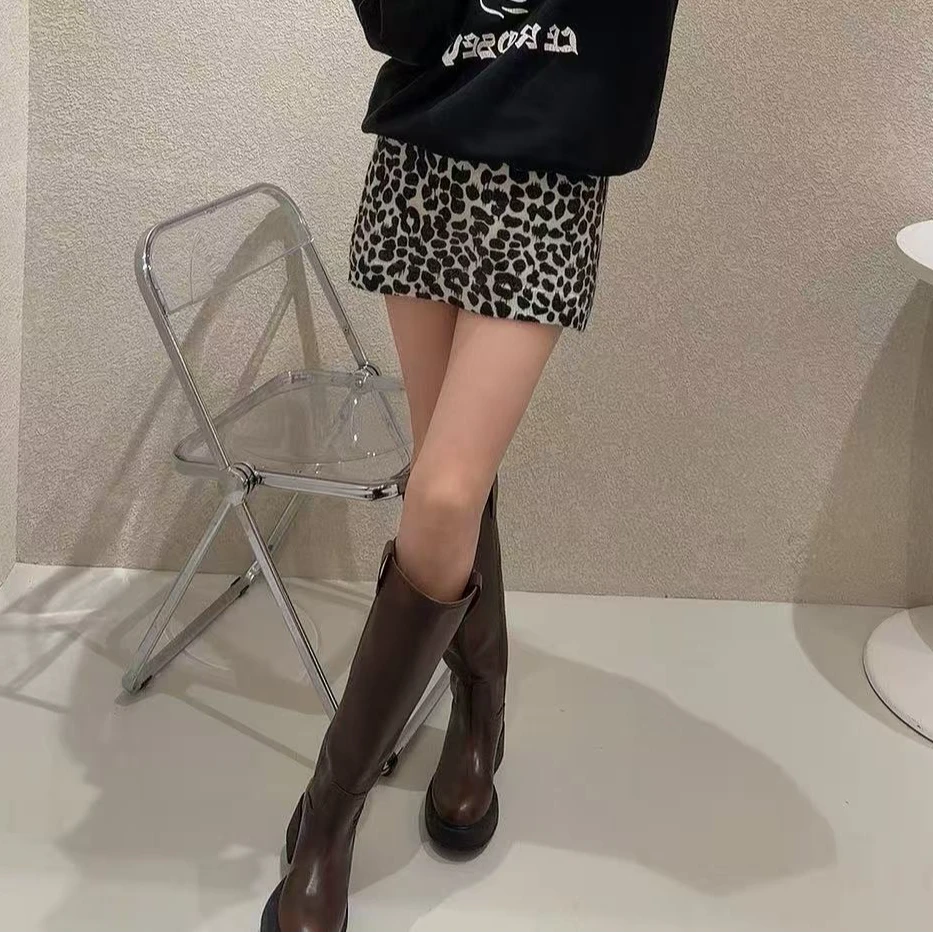 波点豹纹半裙