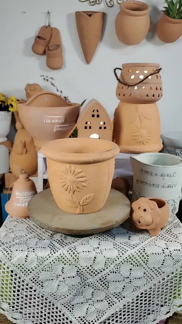 红陶花盆 红陶色  1个装 3017/2小号向日葵花盆