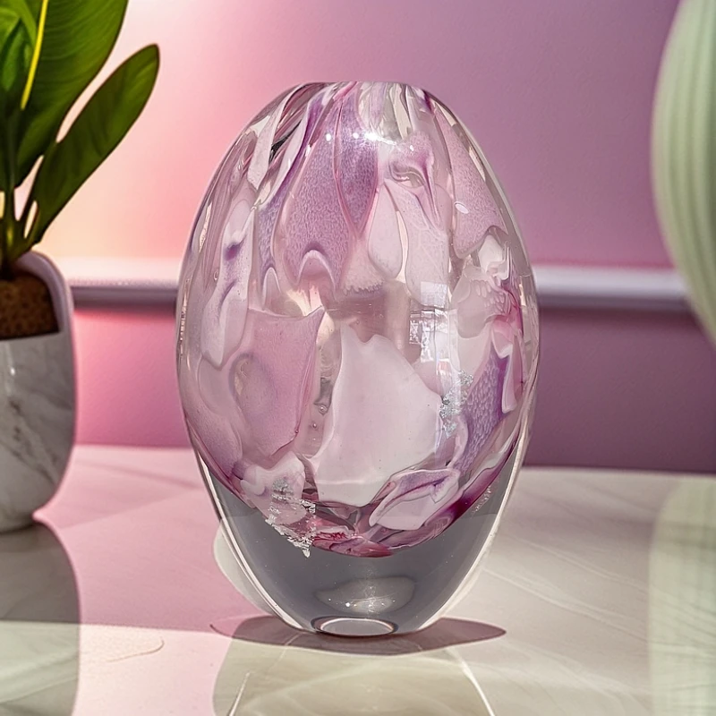 云创空间现代轻奢简约琉璃工艺品家居花器摆件