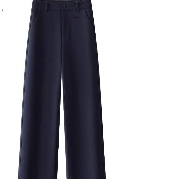 7539款时尚百搭高腰加绒加厚休闲直筒裤