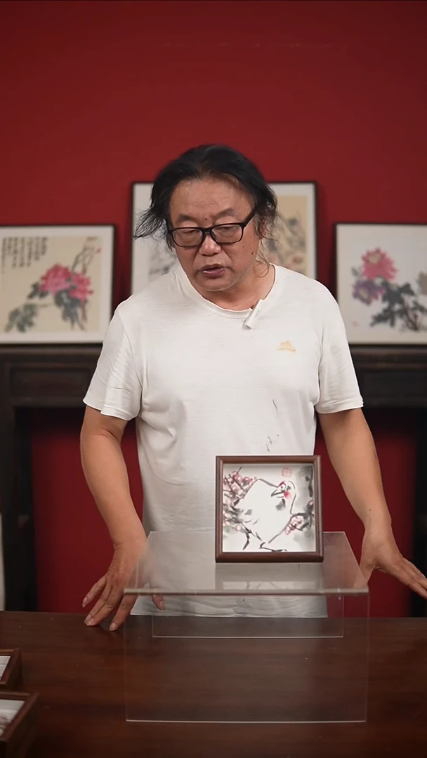 国画手绘-6寸摆台李庆云作品