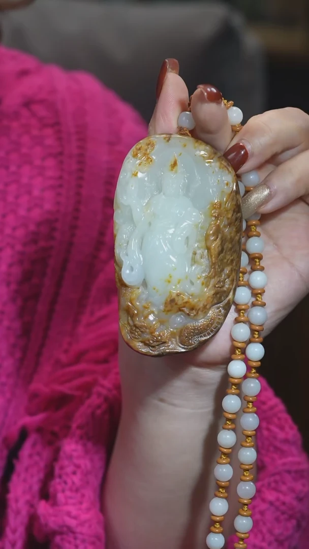 颈饰未镶嵌和田玉观音