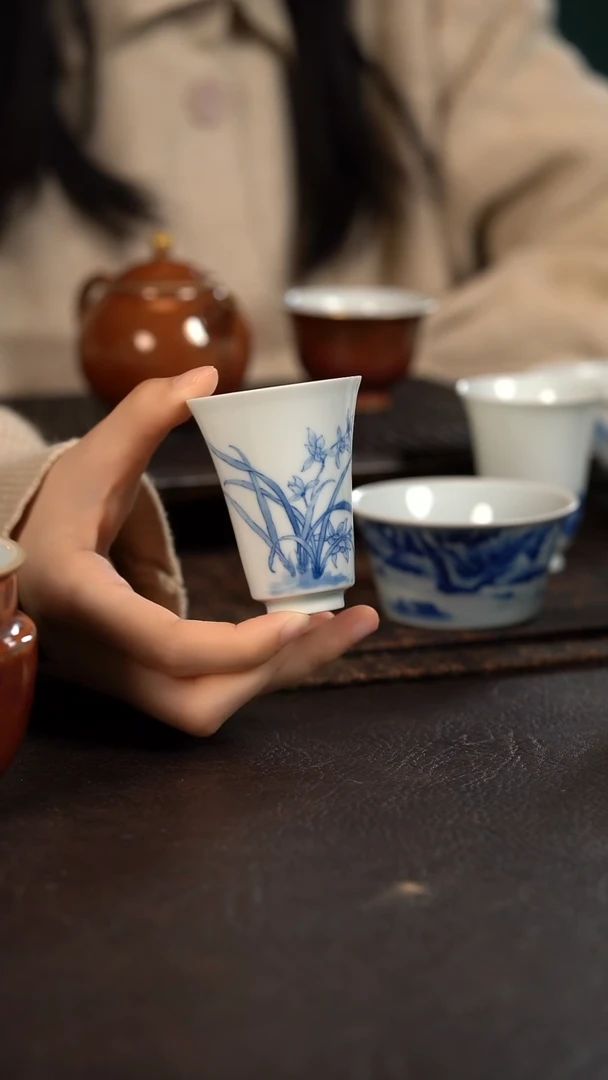 【闪购商品】杯HLX陶瓷兰花闻香杯 随机