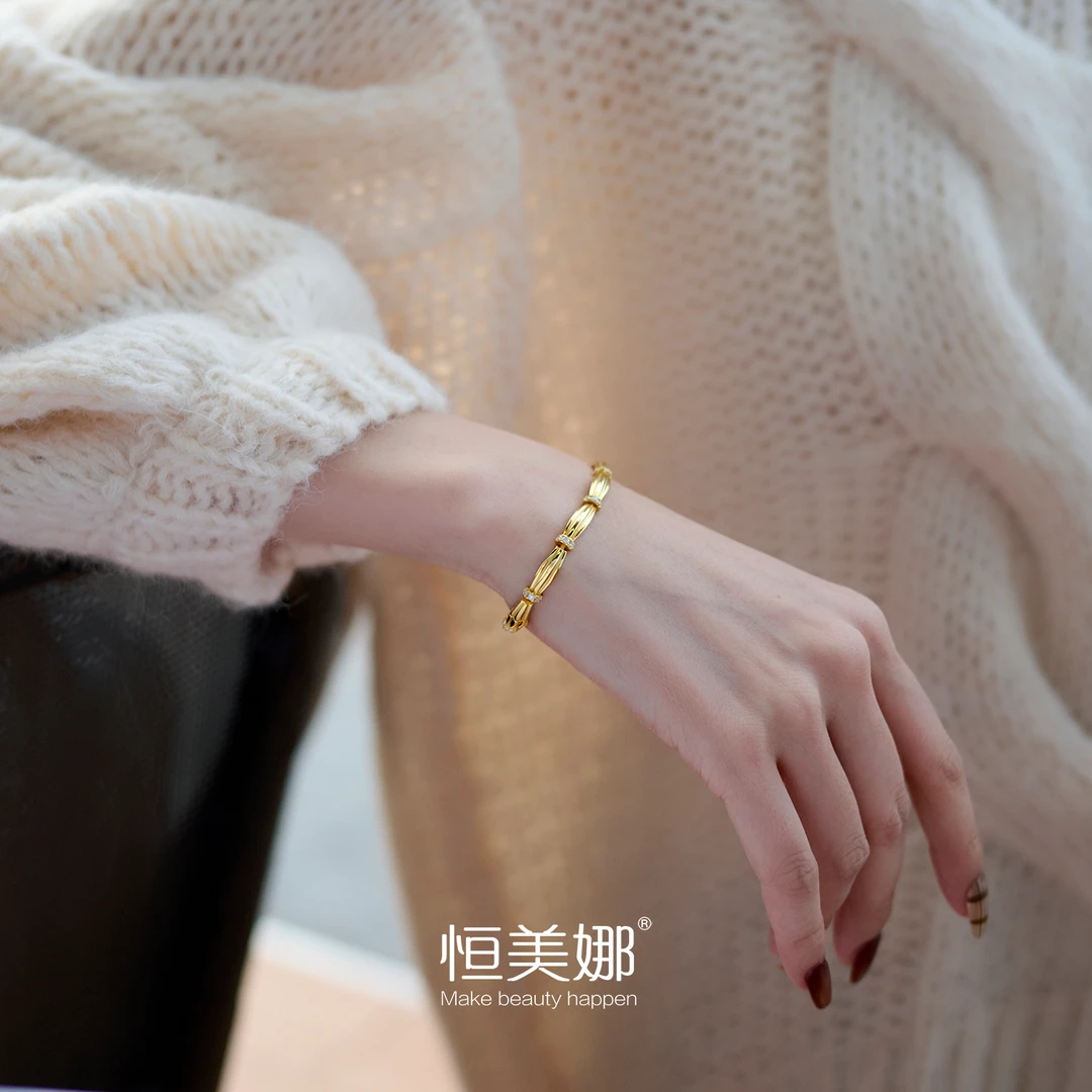 925银莫桑石手镯 丝绸手链女款气质轻奢时尚百搭女士复古