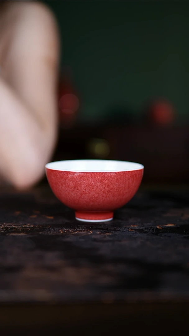 杯子景德镇纯手工陶瓷豇豆红