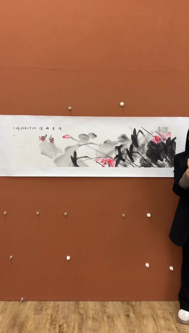 国画李文峰四尺对开花鸟