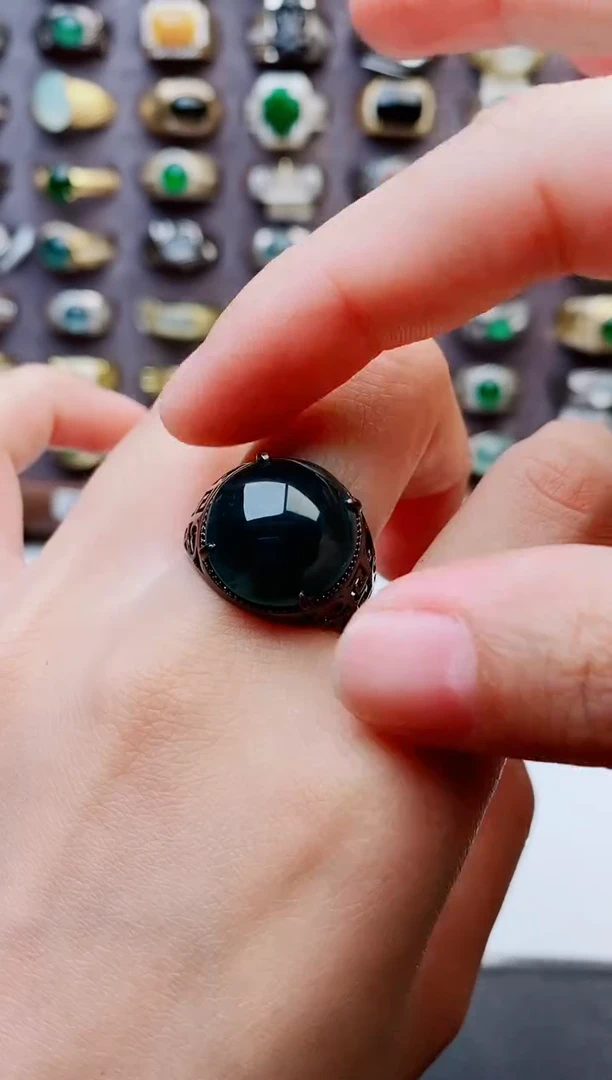 未镶嵌戒指翡翠天然翡翠男戒