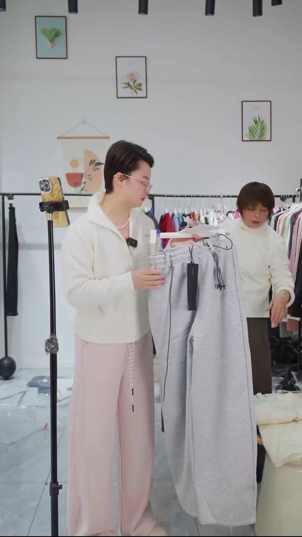 005号 麻灰色加绒女裤