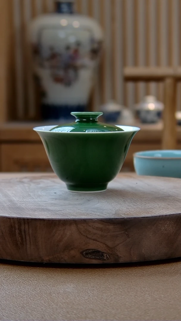【闪购商品】文俊窑翠欲念手盖碗