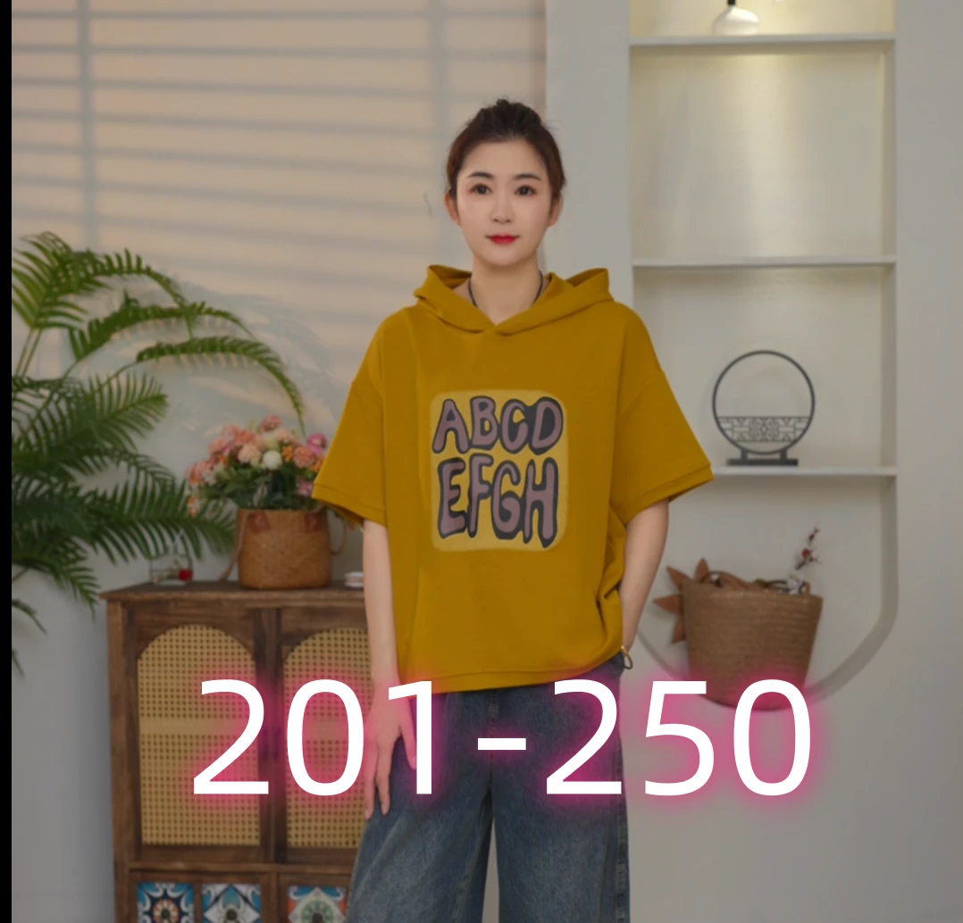 A201-250夏季新款时尚百搭休闲外套短袖T恤女上衣