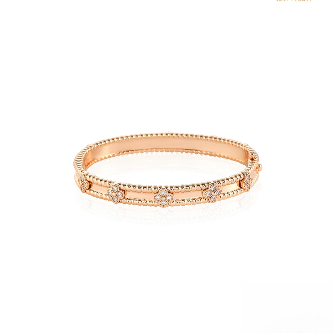 镀k金【金缕花镯】CNC精工 窄版万花筒轻奢高定手镯 1417