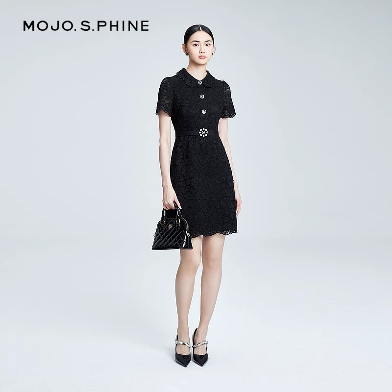 MOJO.S.PHINE优雅韩国雕花蕾丝连衣裙24年新款/MJFB02WOP300B01