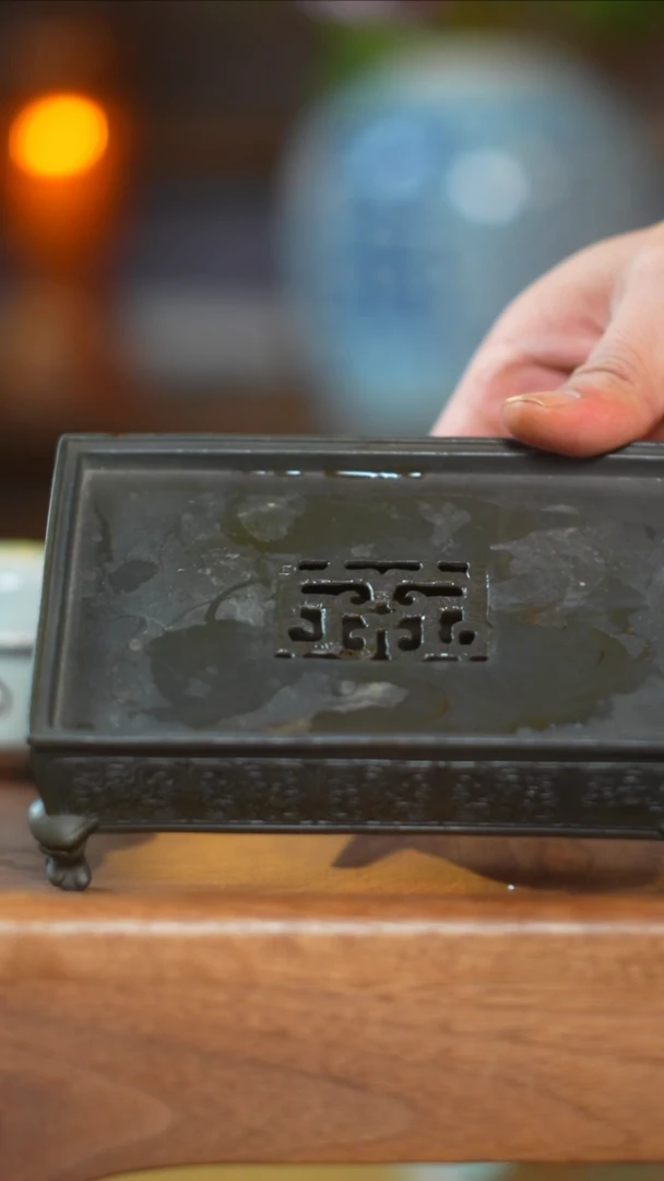 茶具长方形锡壶承