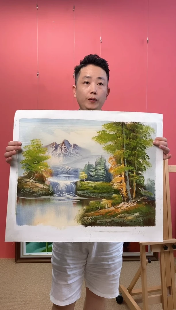 油画上**莲尺寸40*50画芯（不含框）