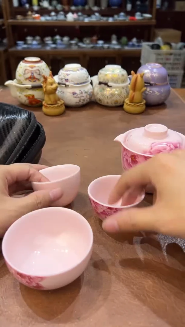 真的很便宜会开片的旅行茶具