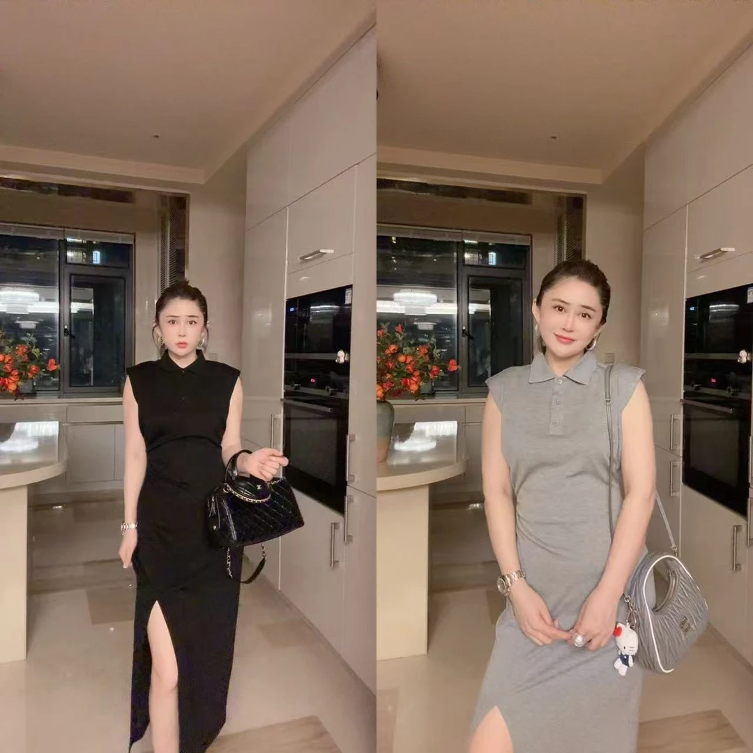 【妖精裙】女人味收腰开叉连衣裙012589（小码裙长约121cm）