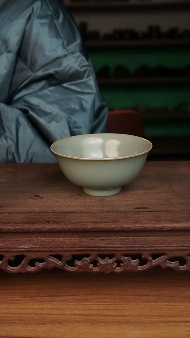 杯仿古餐碗不开片微瑕