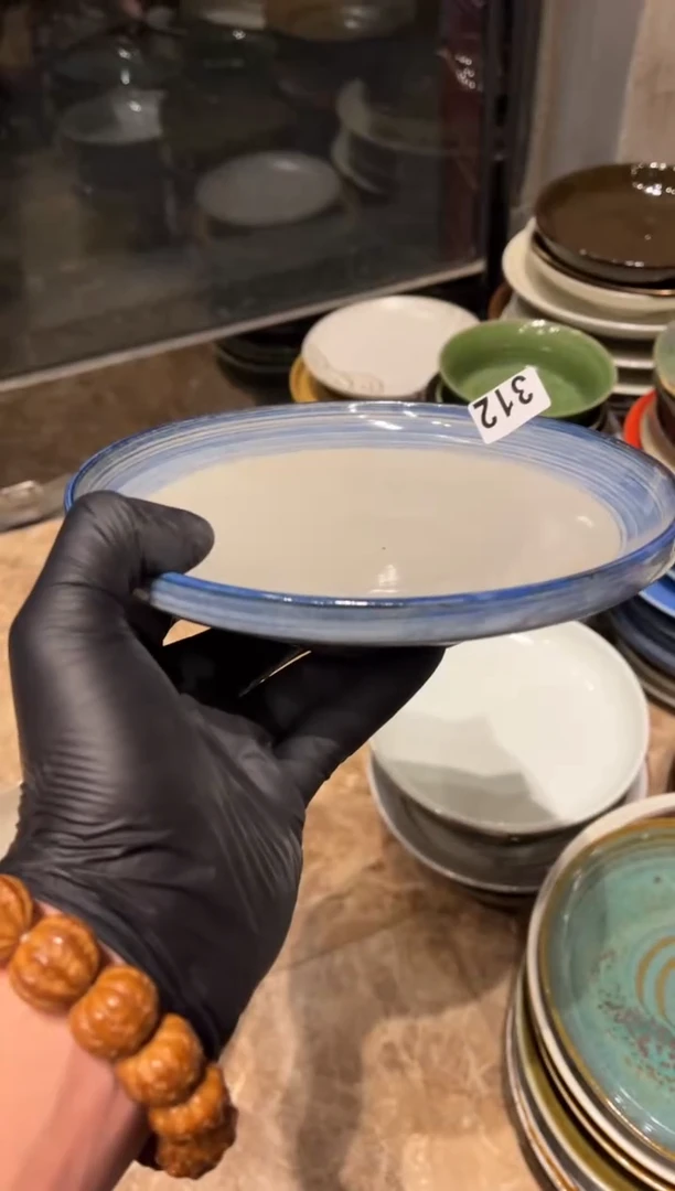 【闪购商品】瓷片312  微瑕青云立边盘1个