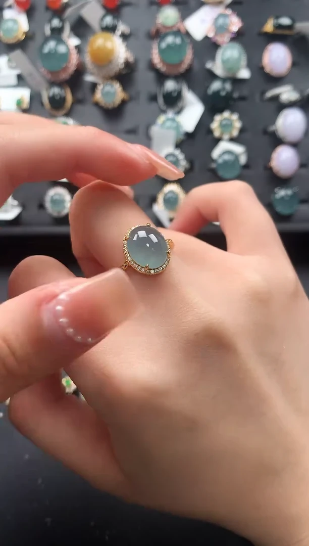 【闪购商品】翡翠戒指银S925镶嵌52141