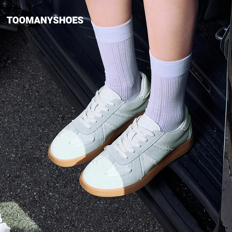 Toomanyshoes女鞋虚拟恋人蕾丝芭蕾风德训鞋时尚潮流低帮百搭